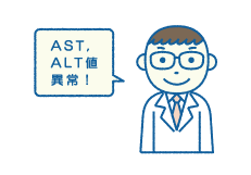 健康診断の肝機能検査でAST、ALT値の異常を指摘されたが、診察や検査を受けていない方や肝炎ウイルス検査を受けていない方